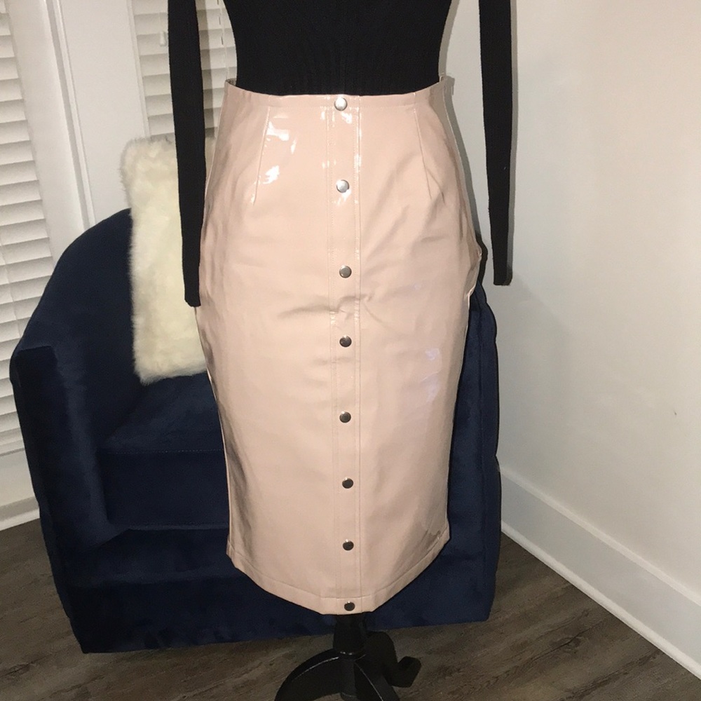Tan latex skirt